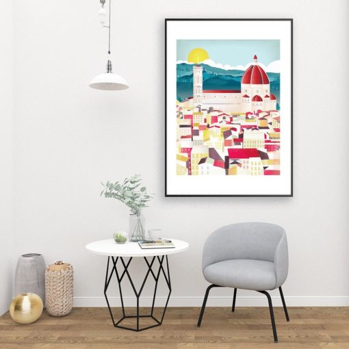 Florence Print | Florence Poster | Florence Wall Art | City Skyline Art Print