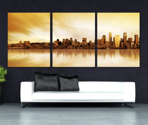 Seattle Panoramic Canvas Print Seattle Photo Seattle Canvas Art Seattle Skyline Seattle Wall Art Seattle Print Seattle Poster Washington Art