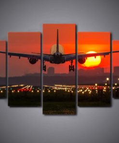 5 Pieces Plane Taking Off Travel Canvas