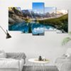 Lake Wall Art, Lake Wall Decor, Lake Canvas Art, Moraine Lake 5 Piece Canvas Print, Canada Lake Wall Art, Moraine Lake Painting, Framed