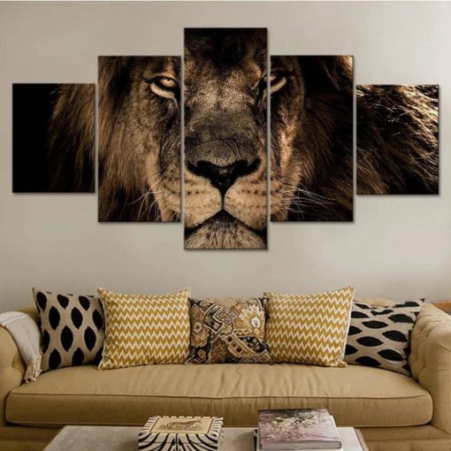 Lion Canvas Art, Lion Wall Decor,Multi Panels Lion Canvas Print, Split Canvas, Framed Wall  Decor, Home Decor, Mural, Gift for Lion Lover