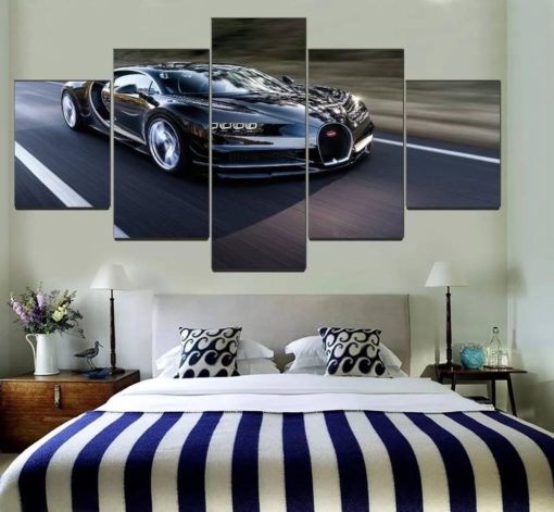 Sports Car Wall Art, Sports Car Canvas Art, Bugatti Chiron Wall Decor, Multi Poster Decor, Home Decor, Office,Man Cave Decor