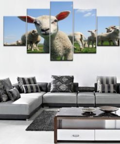 Sheep Wall Art, Sheep Canvas Art, Sheep Painting, Farm Animals Wall Decor, Farm Wall Art, Farm Canvas Print, Multi Panels, Home Decor, Mural
