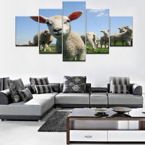 Sheep Wall Art, Sheep Canvas Art, Sheep Painting, Farm Animals Wall Decor, Farm Wall Art, Farm Canvas Print, Multi Panels, Home Decor, Mural