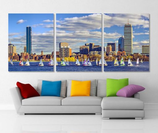 Boston Panoramic Canvas Print Boston Skyline Boston Photo Boston Canvas Art Massachusetts Canvas Boston Print Boston Wall Art Boston Poster