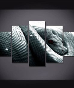 Snake Wall Art,Snake Canvas Art, Grey Snake Canvas Print,Multi Panels, Split Canvas, Home Decor, Mural, Poster, Reptile Lover Gift