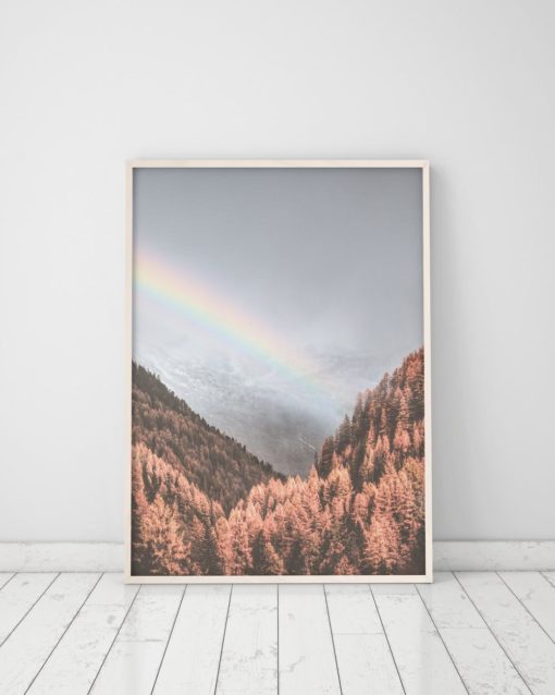 Wall Art Rainbow Art Forest Print Girls Room Decor Digital Download Girls Room Wall Art Prints