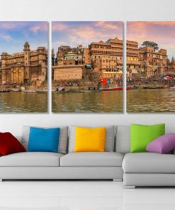 Varanasi India Panoramic Canvas Print Varanasi Skyline Indian Wall Art India Photo India Canvas Art India Print Ancient Architecture Canvas