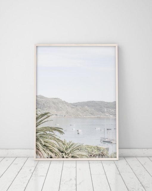 Wall Art Coastal Decor Ocean View Beach Wall Art Print Yacht Print Palm Trees Print Yacht Art Coastal Wall Art