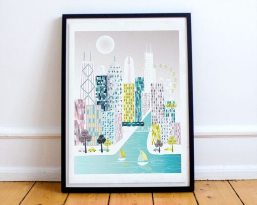 Chicago Print | Chicago Wall Art | Illinois Poster | Cityscape Wall Art