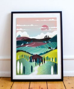 Tuscany Print | Italian Landscape | Landscape Print | Travel Poster | Nursery Wall Art