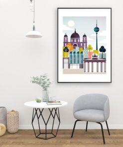 Berlin Print | Berlin Wall Art | Brandenburg Gate | Travel Poster