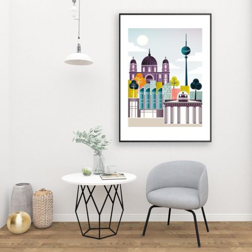 Berlin Print | Berlin Wall Art | Brandenburg Gate | Travel Poster