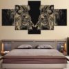 Lion Canvas Art, Lion Wall Art, Lion Reflex Canvas Print, Lion 5 Piece Canvas Art, Lion Wall Decor, Lion Framed Wall Art