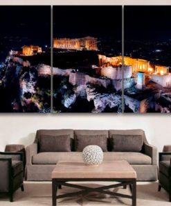 Athens Canvas Athens Poster Athens Print Athens Skyline The Acropolis View Wall Art  City Poster City Art Night Athens Home Decor Wall Decor