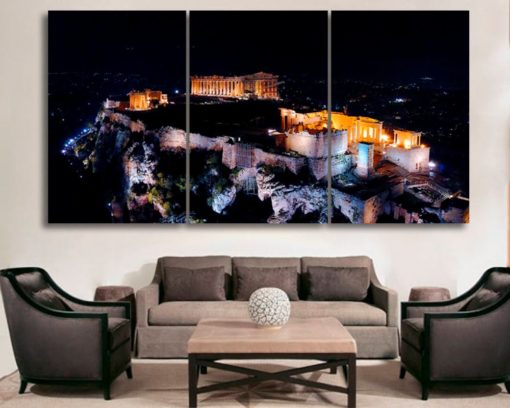 Athens Canvas Athens Poster Athens Print Athens Skyline The Acropolis View Wall Art  City Poster City Art Night Athens Home Decor Wall Decor