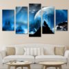 Full Moon Canvas Art, Full Moon Wall Art, Full Moon Wall Decor, Full Moon 5 Piece Canvas Print