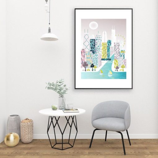 Chicago Print | Chicago Wall Art | Illinois Poster | Cityscape Wall Art