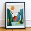 Yosemite Print | Sierra Nevada mountains | National Park | Travel Poster