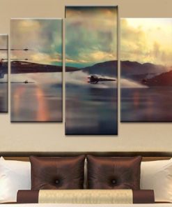5 Pieces Starwars Colorful Battle Canvas Art