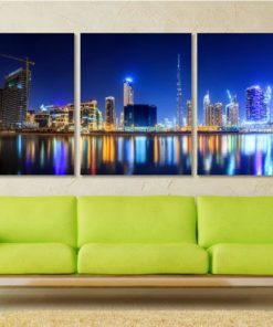 Extra Large Dubai Canvas Art Dubai Panorama Dubai Canvas Print Dubai Skyline Dubai Wall Art Dubai Photo UAE Print Home Office Dubai Decor