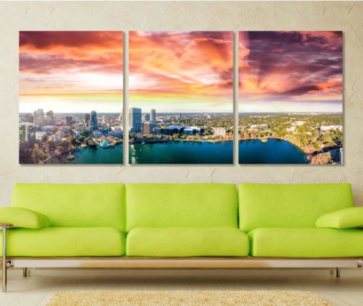 Orlando Panoramic Canvas Print Orlando Photo Orlando Canvas Art Orlando Skyline Orlando Wall Art Orlando Print Florida Art Orlando Poster