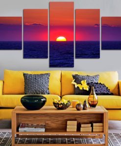 Colorful Sunset Paradise 5 Piece Wall Art Decoration