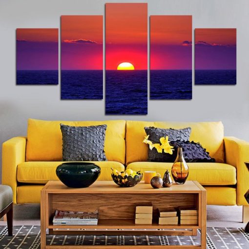 Colorful Sunset Paradise 5 Piece Wall Art Decoration