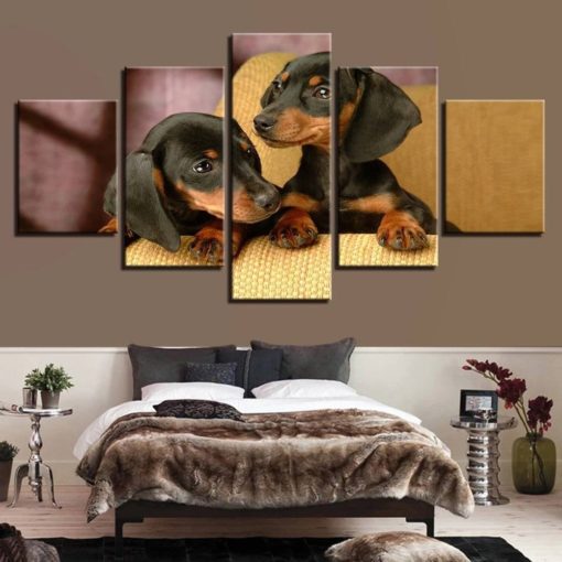 Dachshund Wall Art, Puppies Wall Art,  Dachshund Canvas Art, Dog Wall Art, Puppies Photo, Puppies Poster, Multi Panel Decor, Dog Lover Gift