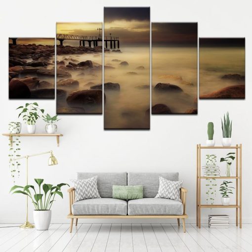 Early Morning Fog Wall Art, Multi Panel Decor, Wall Decor, Landscape Wall Art, Home Decor, Office Decor, Large Wall Art