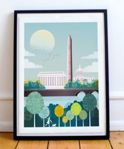 Washington Print | City Skyline Art | Washington Poster | Lincoln Memorial Print | Travel Wall Art