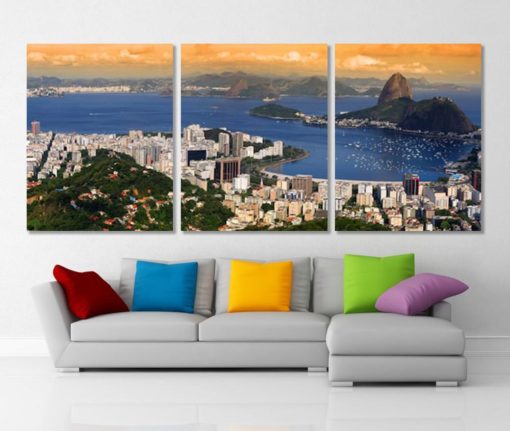 Rio De Janeiro Panaramic Canvas Art Large Rio De Janeiro Skyline Brazil Canvas Rio Photo Rio Wall Art Brazil Decor Rio Gift Home Decor