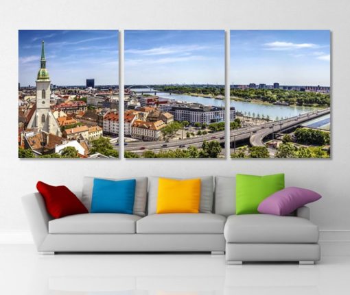 Bratislava Panoramic Skyline Bratislava Canvas Print Bratislava Wall Art Bratislava Photo Bratislava Print Slovakia Wall Art