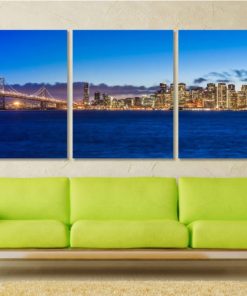 San Francisco Panoramic Canvas Print San Francisco Wall Art San Francisco Photo San Francisco Bridge Photo San Francisco Decor California