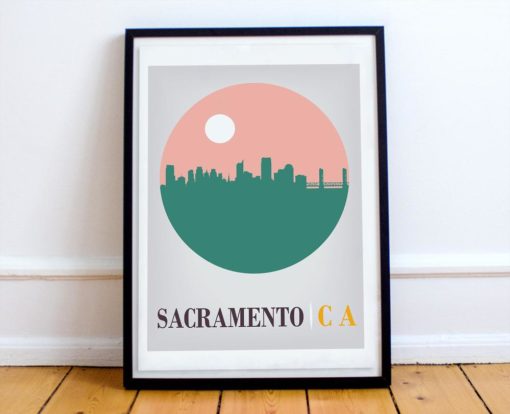 Sacramento Poster | California Print | Sacramento Skyline