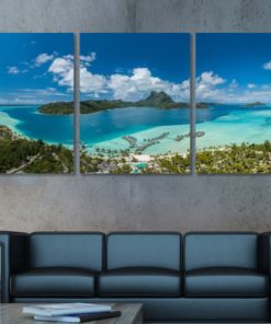 Bora Bora Panoramic Print Bora Bora Canvas Art Beach Print Beach Wall Art Tropical Canvas Art Bora Bora Wall Art Ocean Wall Art Sea Canvas