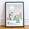 Boston Print | Boston Skyline | City Skyline Art | Nursery Travel Theme