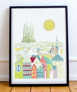 Barcelona Print | Barcelona Poster | Spanish Wall Art | sagrada familia | Travel Poster