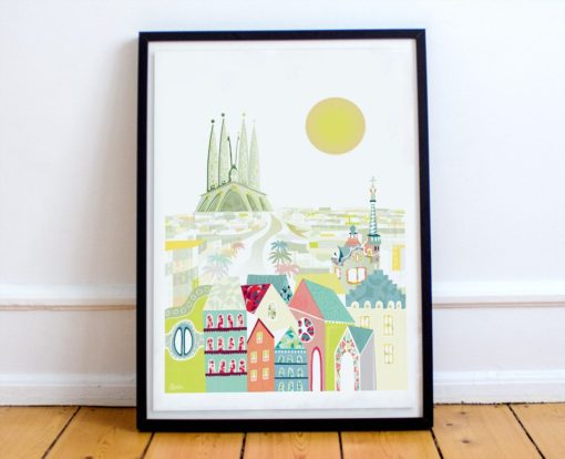 Barcelona Print | Barcelona Poster | Spanish Wall Art | sagrada familia | Travel Poster
