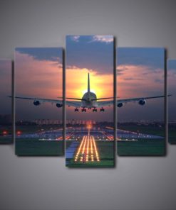 5 Pieces Plane Taking Off Travel The World Dream Canvas
