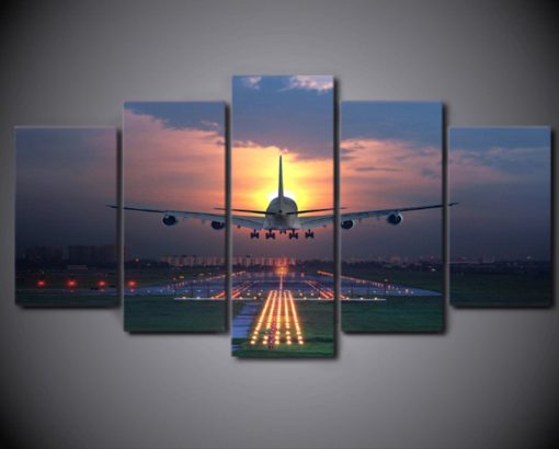 5 Pieces Plane Taking Off Travel The World Dream Canvas