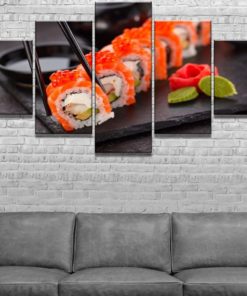 Sushi Wall Art, Sushi Decor, Sushi Canvas Art, Japanese Food, Wall Decor, Framed Poster, Large Canvas Set, Kitchen Decor, Restaurant Decor