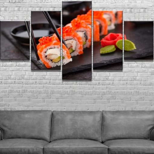 Sushi Wall Art, Sushi Decor, Sushi Canvas Art, Japanese Food, Wall Decor, Framed Poster, Large Canvas Set, Kitchen Decor, Restaurant Decor