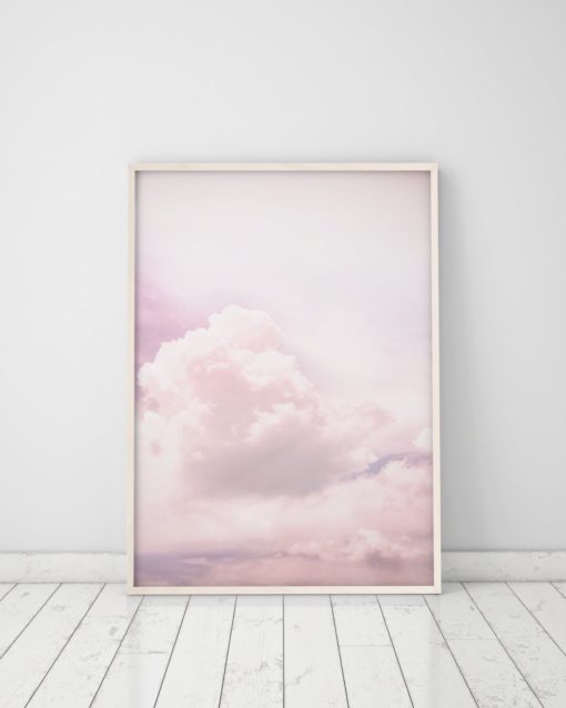 Wall Art Girls Room Decor Cloud Art Pink And Grey Nursery Decor Cloud Wall Art Prints Girls Room Art Cloud Print Pink And Grey Decor
