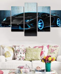 Lamborghini Wall Art, Lamborghini Canvas Art, Sports Car 5 Piece Canvas Art, Sports Car Wall Decor, Lamborghini Wall Poster Framed