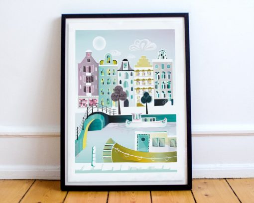 Amsterdam Poster | Amsterdam Print | Travel Decor | Cityscape Wall Art | CODE: AMS3PP