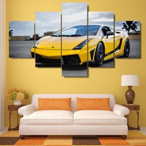 Lamborghini Gallardo Wall Art, Lamborghini Canvas Art, Wall Decor, Canvas Print, Multi Panel, Car Lover, Gift For Him, Large Split Canvas,