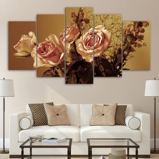 Rose Canvas Art, Rose Wall Art, Rose Wall Decor, Floral Canvas Art, Floral Wall Art, Floral 5 Piece Canvas Print, Roses Wall Poster Framed