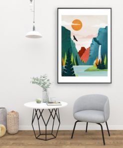 Yosemite Print | Sierra Nevada mountains | National Park | Travel Poster