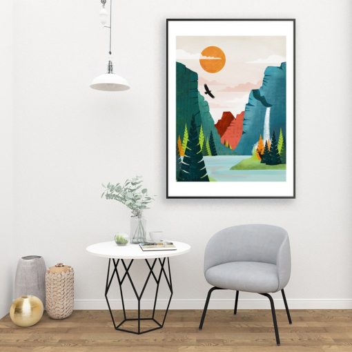 Yosemite Print | Sierra Nevada mountains | National Park | Travel Poster